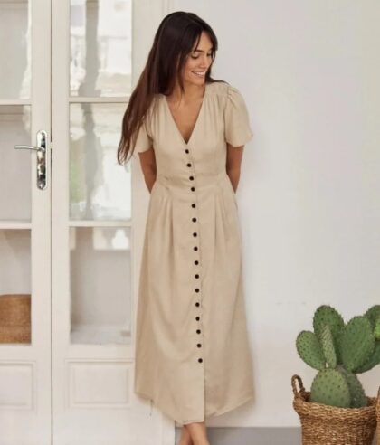Boho Swing Midi Dresses with Extra Large Pockets