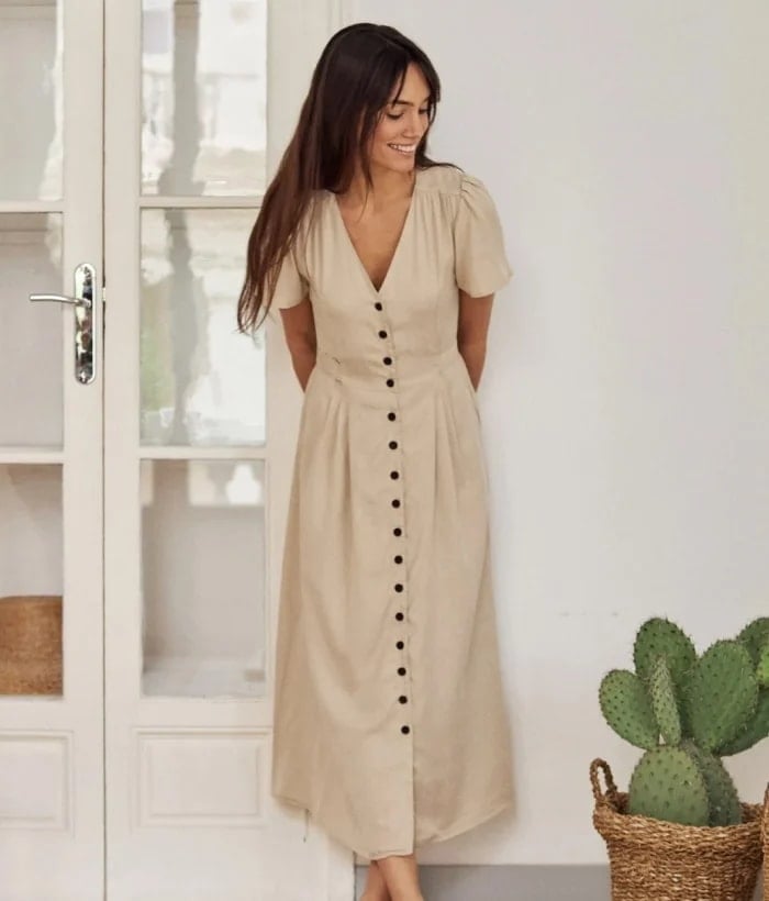 Boho Swing Midi Dresses with Extra Large Pockets